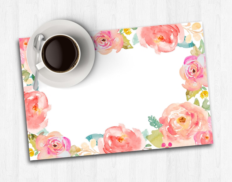 Floral Paper Placemats Vintage Placemats Wedding Placemats Etsy