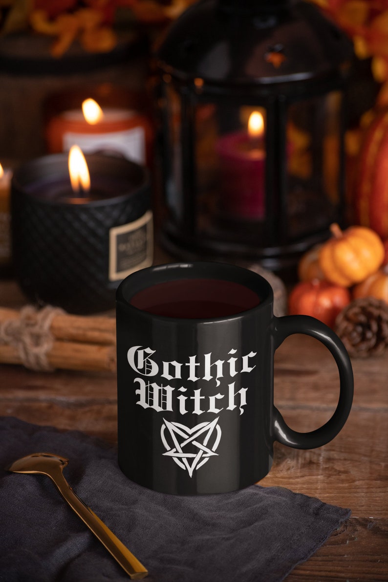 Gothic Witch Black & White Mug: Witchy Gift for Her Housewarming Goth ...
