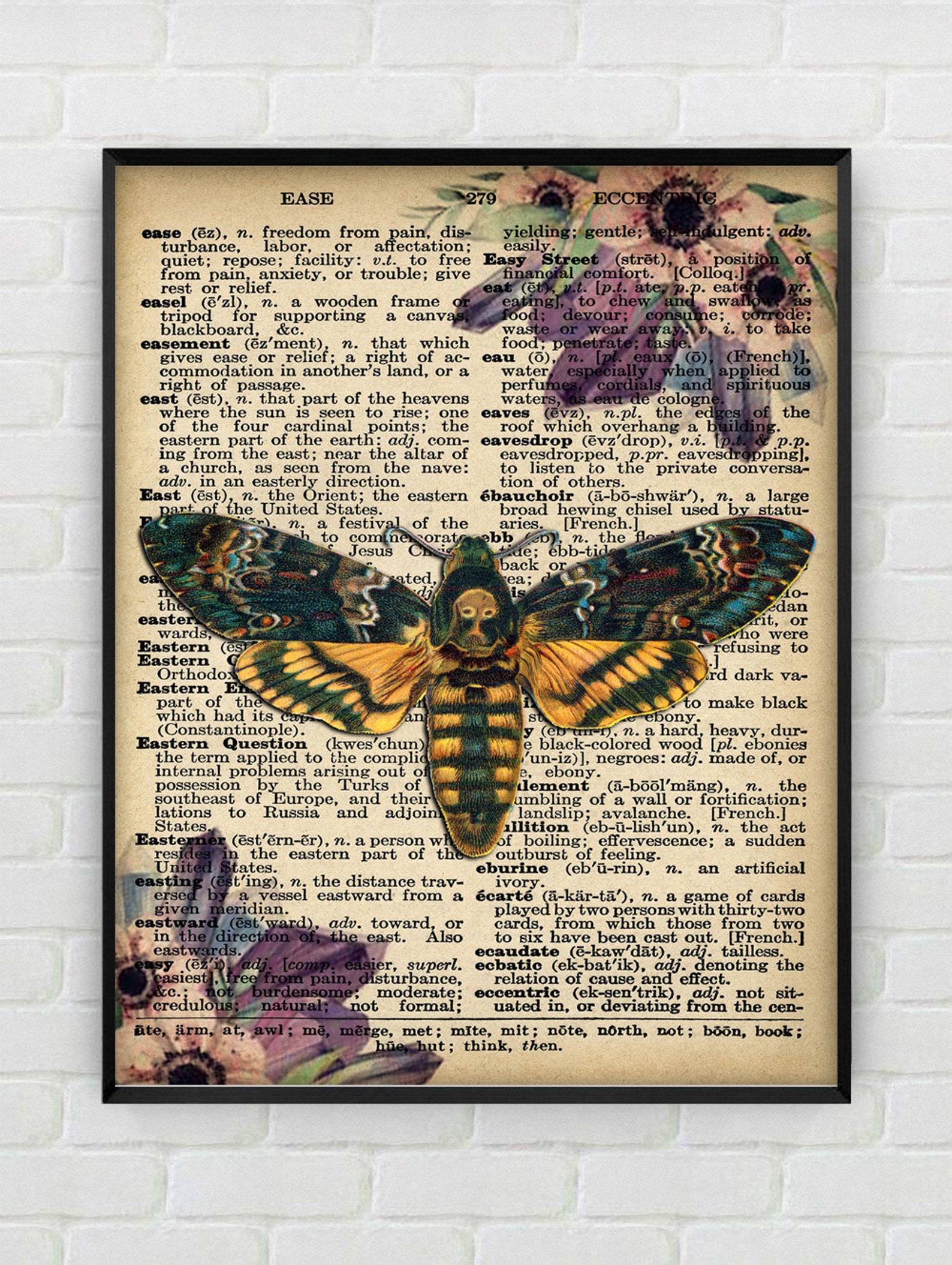 Moth Deaths Head Moth Wall Art Printable Wall Art Insect Etsy