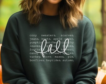 Fall Sweatshirt for Women, Autumn Sweatshirt, Fall Words Shirt, Fall Graphic Tees, , Fall Tops for Women