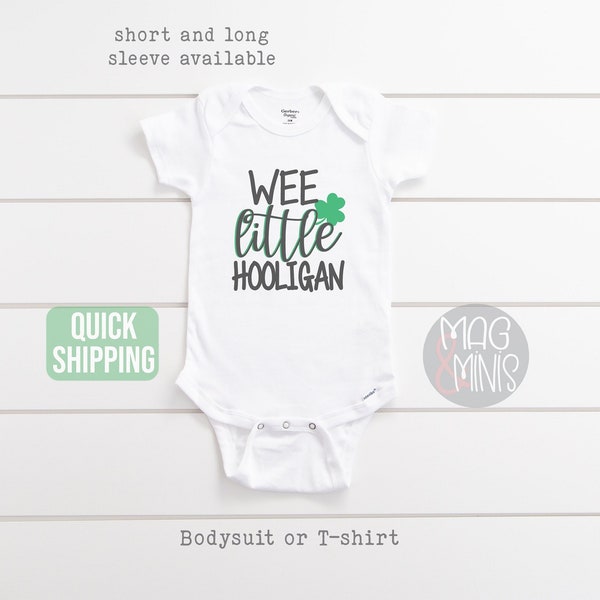 Wee little hooligan Onesie® Saint Patrick's Day Bodysuit - Toddler Shirt - Cute St. Paddy's Day Shirt