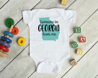 Baby Clothes Tan Bodysuit State Baby Clothing Newborn Baby Shower Gift GEORGIA Baby Onesie\u00ae Boho Bodysuits Infant Minimalist Baby