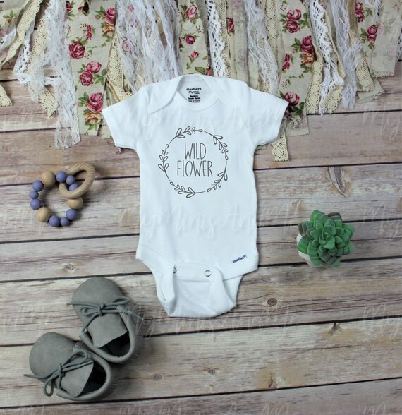 Wild Flower Onesie Cute Baby Clothes Baby Girl Clothes Baby Gifts Girl Clothing Boho Baby Clothes Romper Body Suit Gerber Onesie Etsy UK