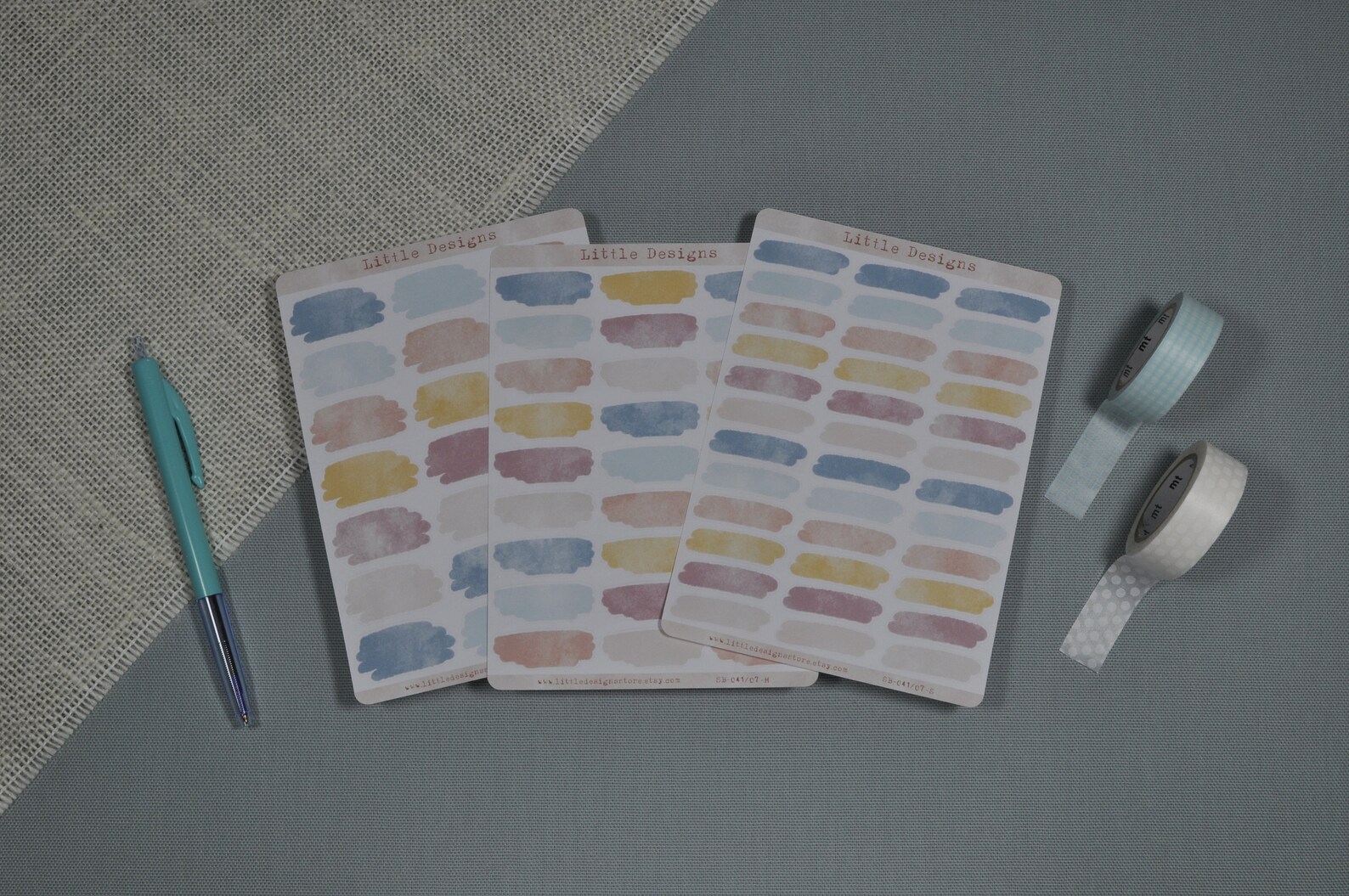 Water color paint swatch stickers Planner stickers | Etsy