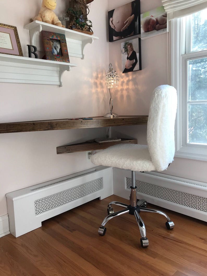Floating Corner Desk/ Modern Corner Desk/ Floating Shelves/ Etsy