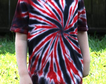 Kinder T-Shirt: Rot & Schwarz Spiral Design