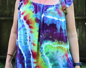 Adult Tie Dye Blouse With Peasant Sleeves by My-Dyes Mobile Tie-Dye Studio