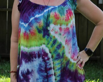 Adult Tie Dye Blouse With Peasant Sleeves by My-Dyes Mobile Tie-Dye Studio