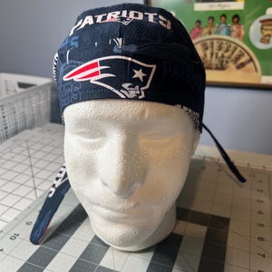 New England Patriots, Durag, Patriots, Skull Cap, Du Rag, Hat, Chemo Cap, Surgical Hat, Motorcycle Biker Cap, NFL, Football, Pickleball Hat