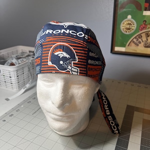 Denver Broncos, Broncos, Durag, Skull Cap, Du Rag, Hat, Chemo Cap, Surgical Hat, Motorcycle Biker Cap, NFL Football, Football, Pickleball
