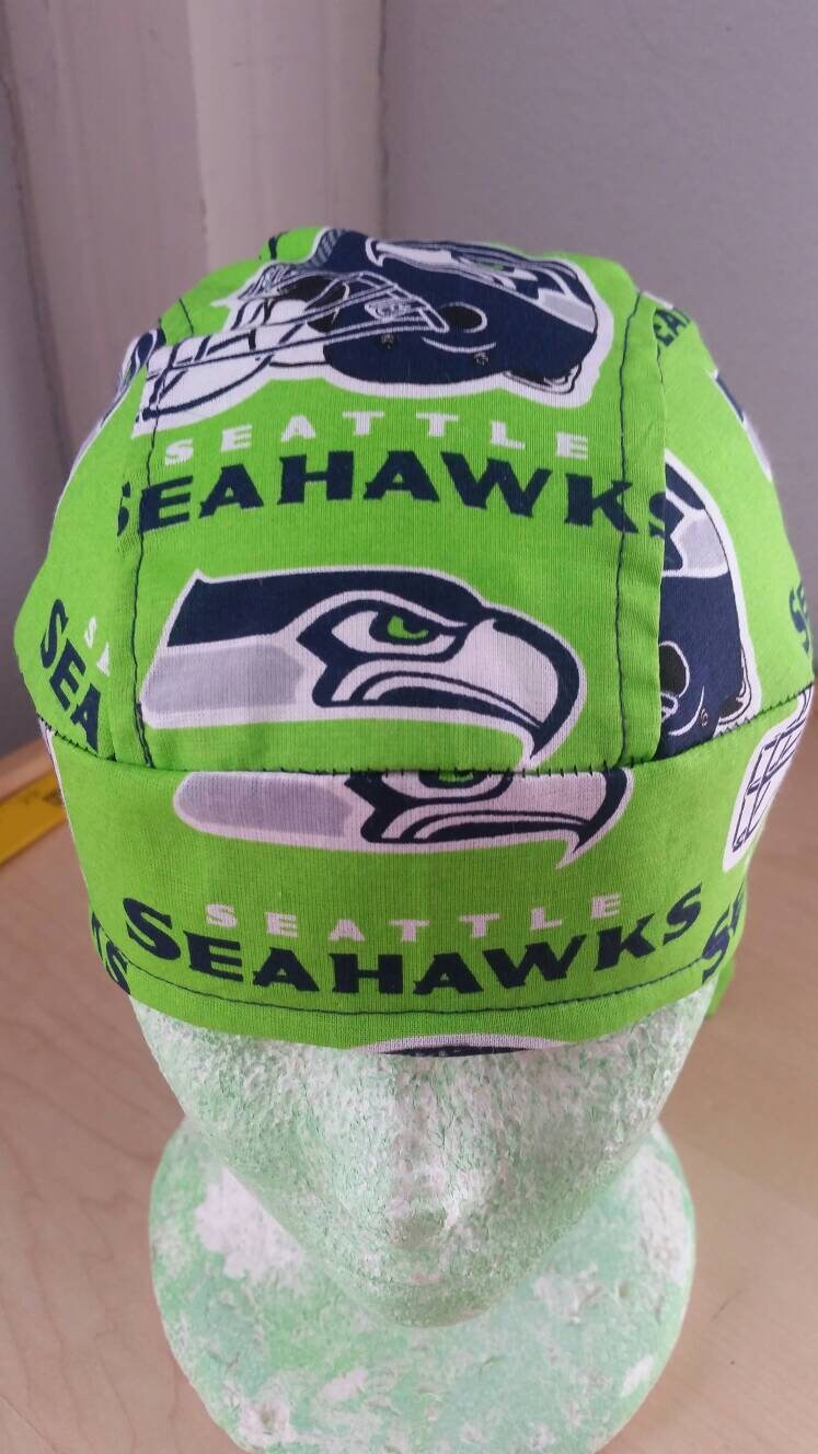 Seattle Seahawks Skull Cap Helmet Lined Du Rag hat chemo cap | Etsy