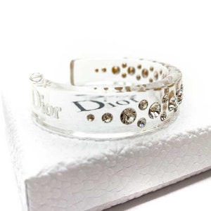 Dior Clear Resin Crystal Cuff Bracelet Dior