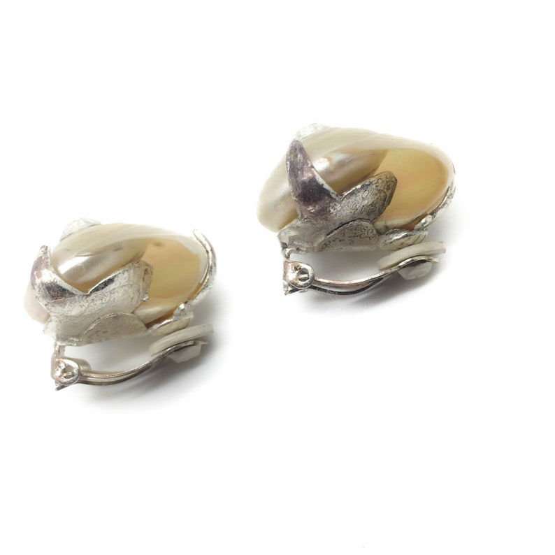 JENNIFER GIBSON Jewellery 1990s Yves Saint Laurent Vintage Rive Gauche YSL Shell Earrings by Maison Goossens Simply Stunning image 6