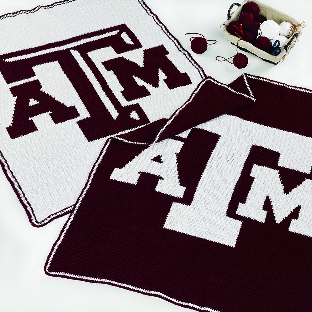 Texas A&M University Afghan Blanket hand crocheted Etsy