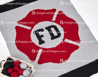 St. Florian Cross (or Maltese Cross) Fire Service Afghan Pattern - fun & easy to crochet!