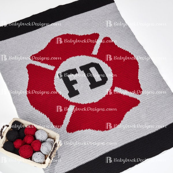 St. Florian Cross (or Maltese Cross) Fire Service Afghan Pattern - fun & easy to crochet!