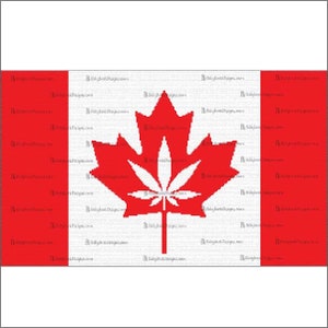 Grafisch patroon met Canadese vlag marihuanablad - leuk en gemakkelijk te haken!