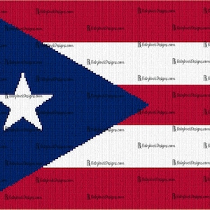 Flag of Puerto Rico graph pattern - fun & easy to crochet!