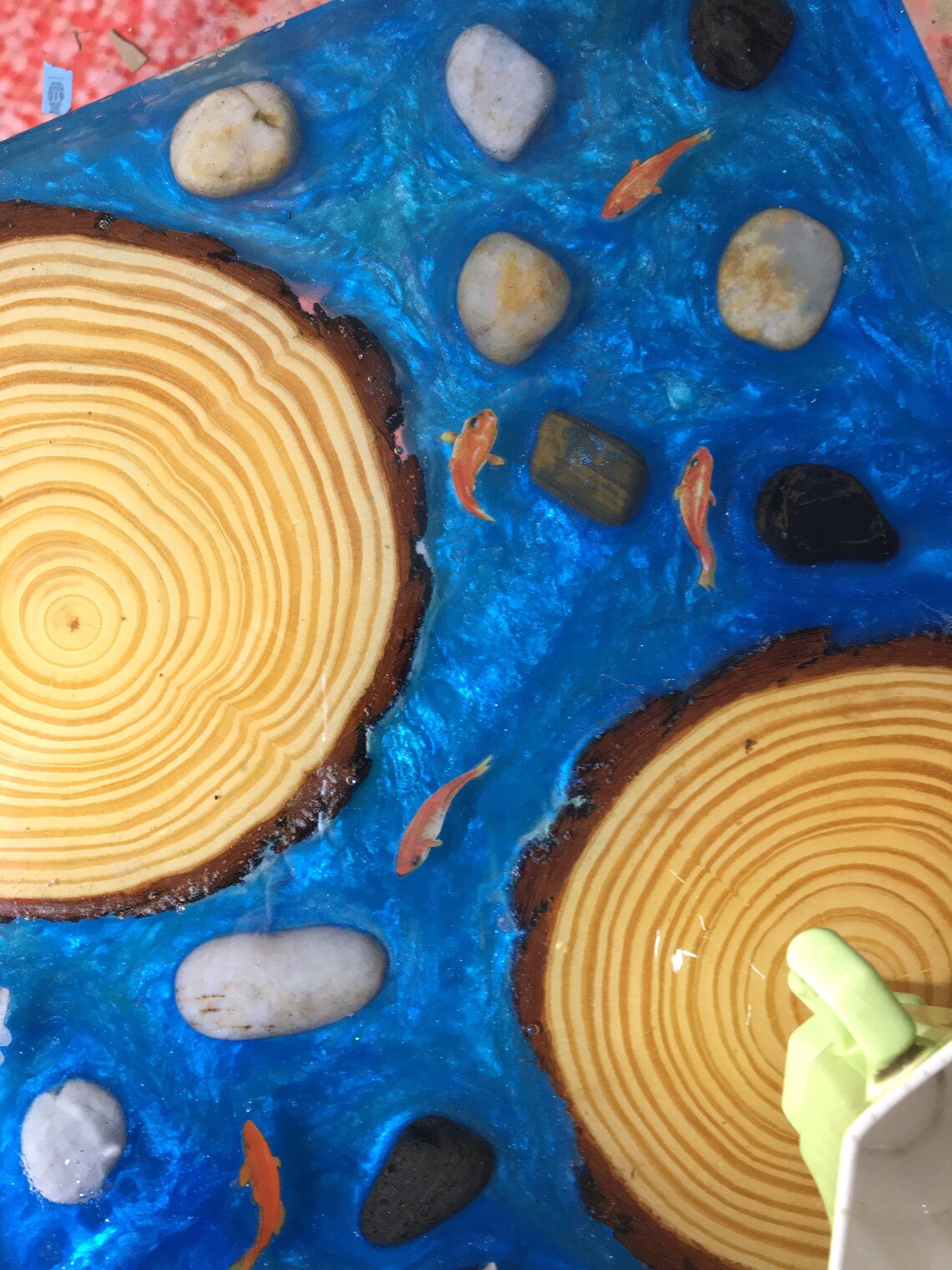 Koi fish pond epoxy table Etsy