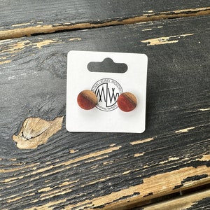 Natural Edge Walnut and Copper Inlay Stud Earrings