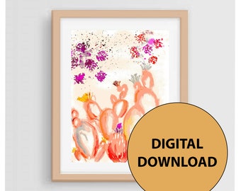 Kaktus Malerei | Druckbare Wandkunst | Digitaler Download