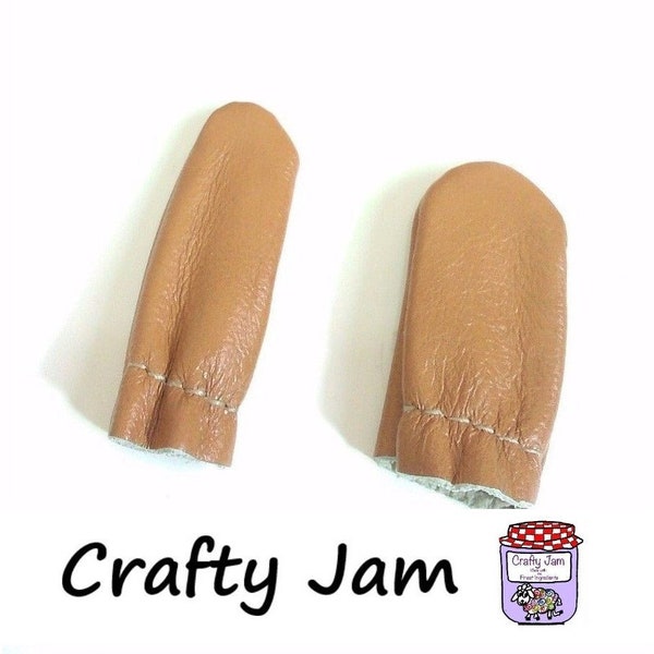 Leather Finger Guard Protectors (Pair) Hand Crafts Needle Felting