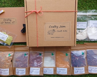 Crafty Jam Natural Dyeing 'Experimenter's'-startpakket voor natuurlijke vezels 300 g, 6 kleurstoffen