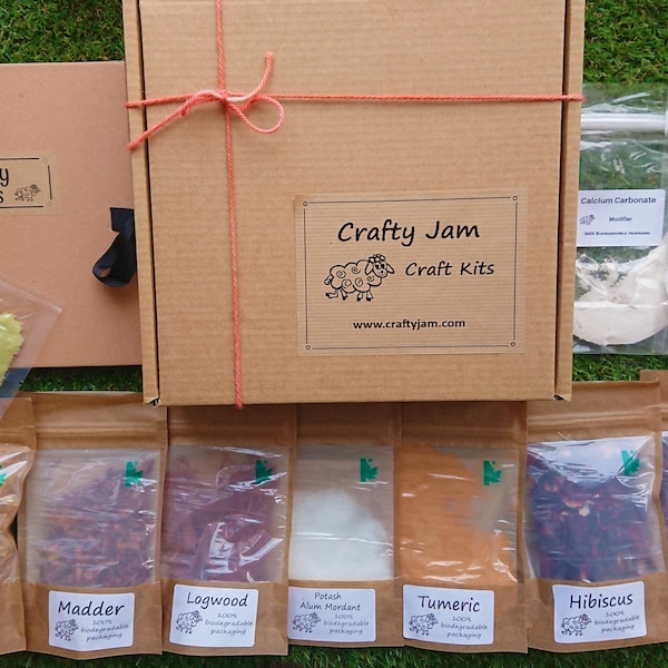 Crafty Jam Natural Dyeing 'Experimenter's' Starter Kit for Natural Fibres 300g, 6 dyes