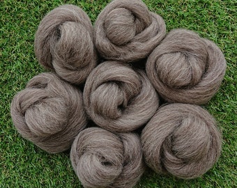 Needle/Wet Felting Natural Grey Wool/Roving, good for 3D Projects+Spinning