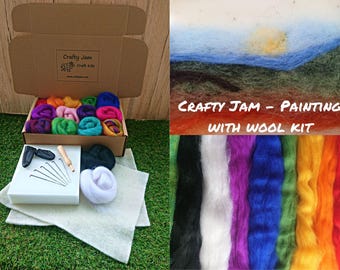 Kit de iniciación al fieltrado con aguja para pintar con lana