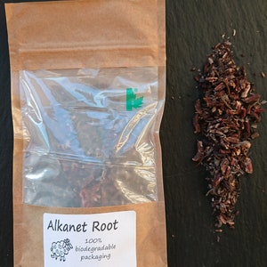 CraftyJam Alkanet Root Natural Dye Fabrics Grey Purple Green, reds 100% Biodegradable