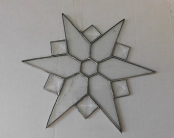 Stained Glass Snowflake - Clear - Pattern #16