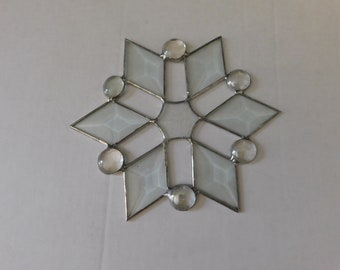 Stained Glass Snowflake - Clear - Pattern #24