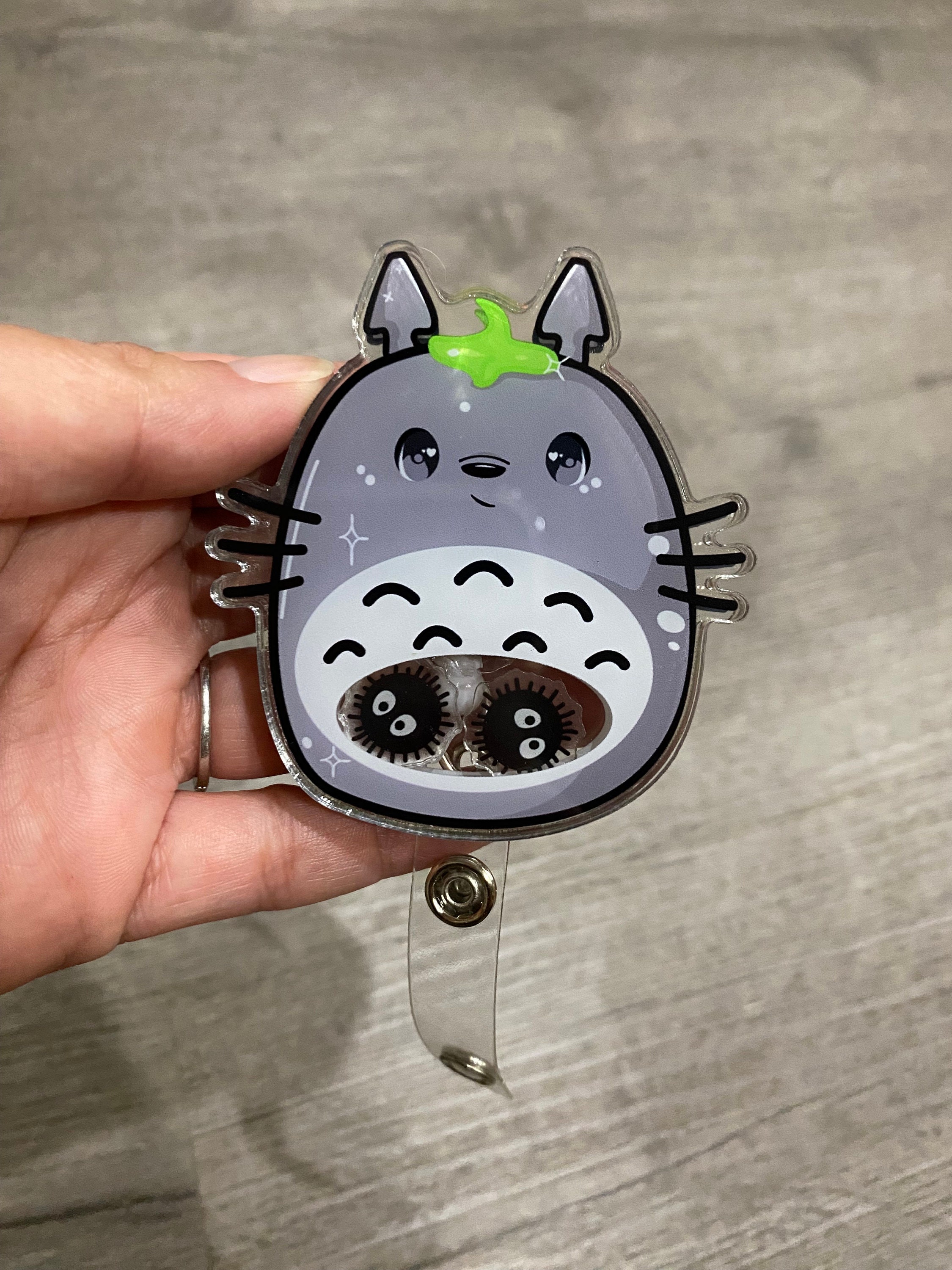 Japan Anime Shaker Badge Reel ID Holder Keychain 