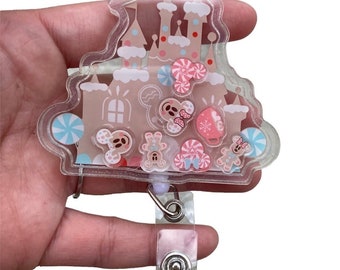 Magical Mouse Gingerbread House Shaker Badge | Keychain