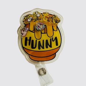 Magic Mouse Pooh inspired shaker badge reel | Keychain
