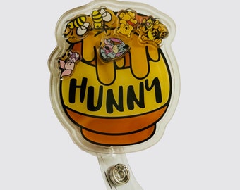 Magic Mouse Pooh inspired shaker badge reel | Keychain