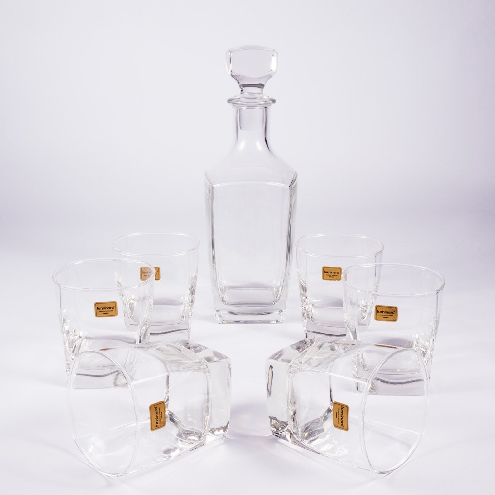 Luminarc/Decanter Set/Clear Glass/Sterling Rang/1 Carafe/6 Etsy