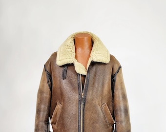 【60s】Vintage leather G1 Jacket SwiftZip 60s Vintage US Navy G-1 Leather Flight Jacket - Large – Rokit