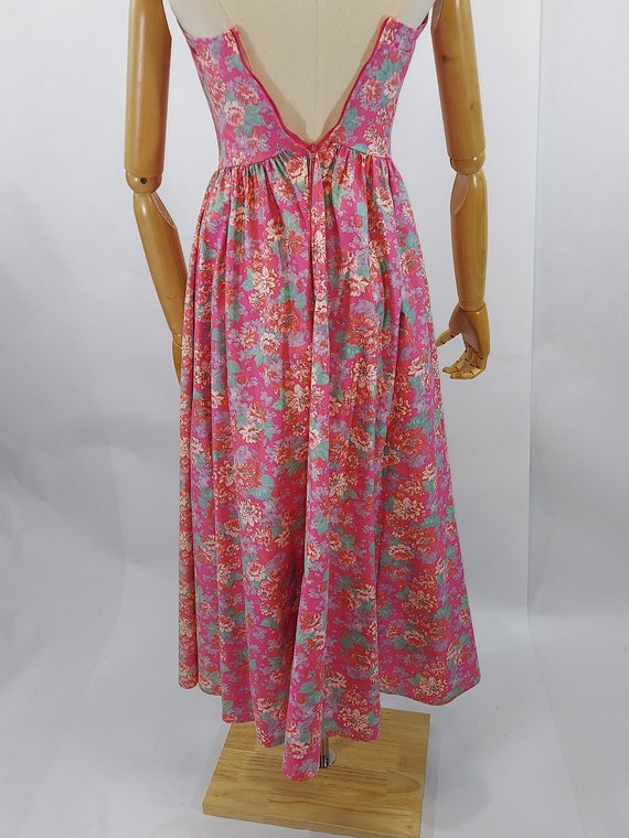 1980-1990s Laura Ashley Pink Floral Print Sweethe… - image 3