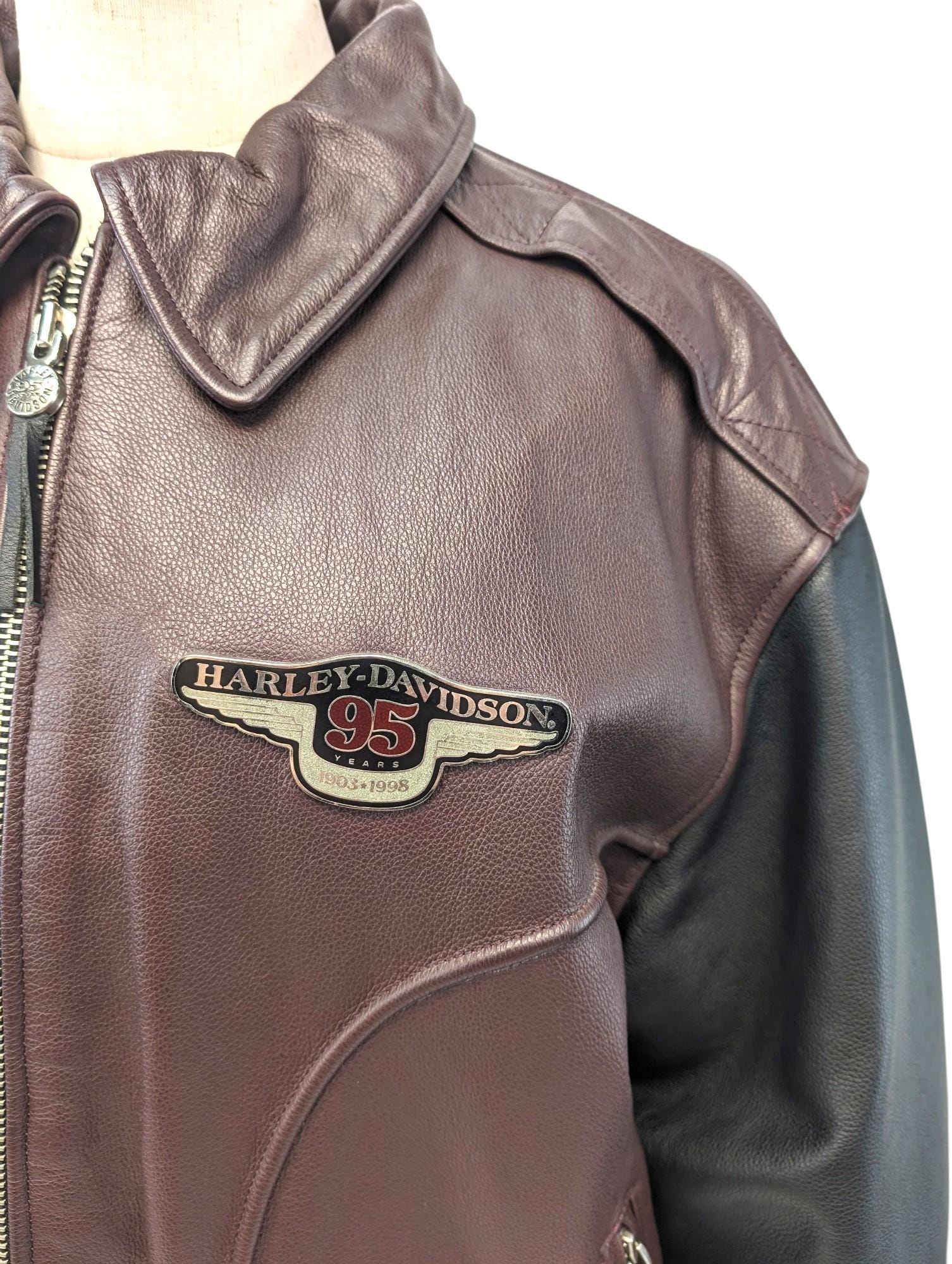 HARLEY-DAVIDSON ジャケット Harley Davidson 95th Anniversary Leather Jacket - Etsy