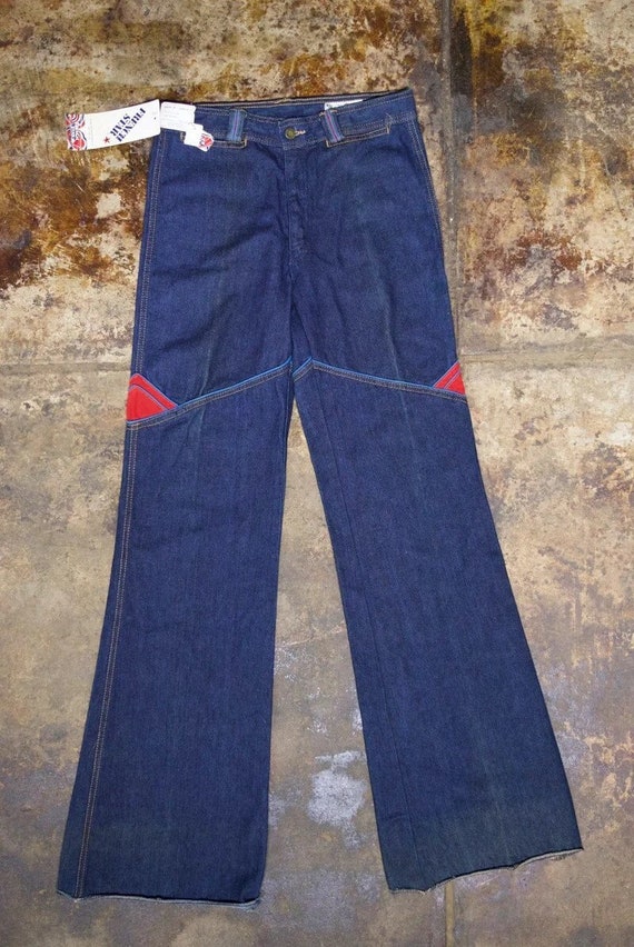 1970s NOS French Star Flare Jeans 32" Waist