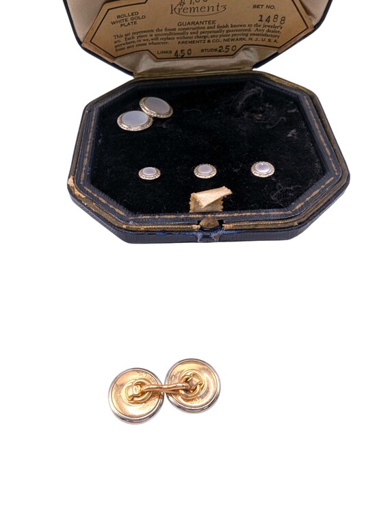 1930s Krementz Tuxedo Studs & Cufflink Set - image 6