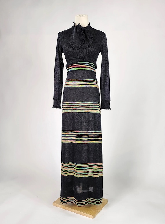 1970s Lurex Knit Maxi Dress by Wenjilli