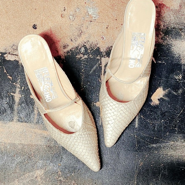 snakeskin mules