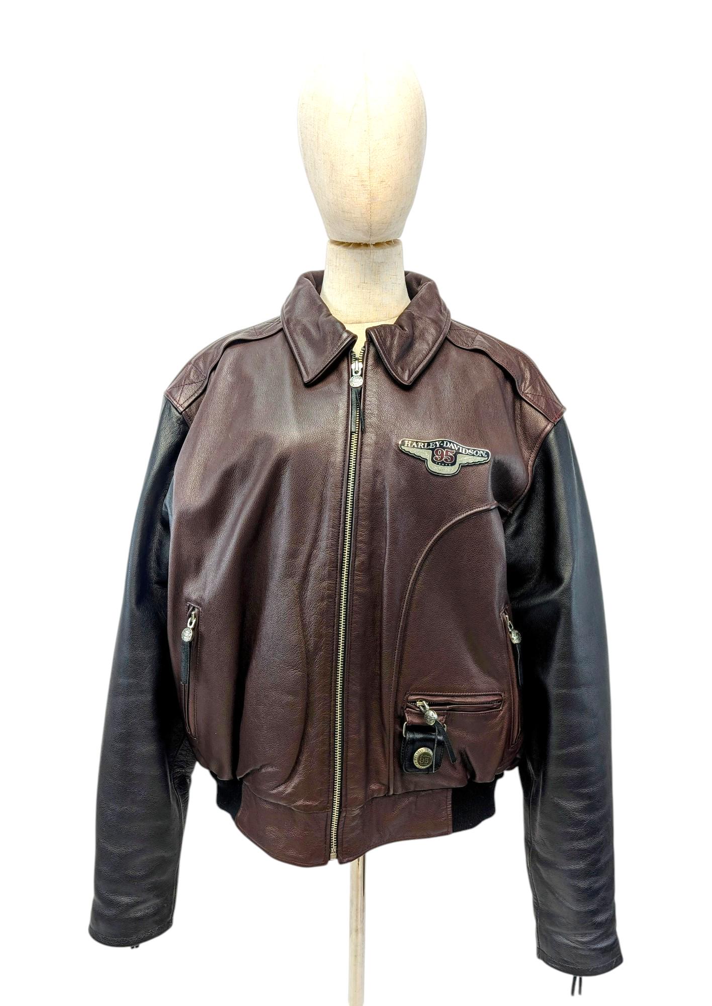 Harley Davidson 95th Anniversary Leather Jacket - Etsy