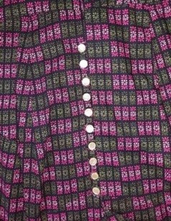 1950s Aldenaire Fashion Purple and Green Drop Wai… - image 2