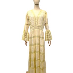 mexican wedding dress vintage 60s Bust point from high end of shoulders Vintage Mexican Wedding Dress -