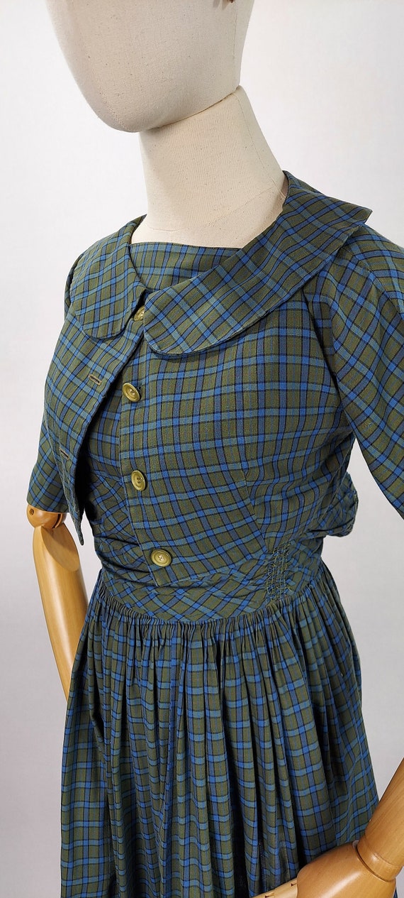 1950s Jonathan Logan Plaid Dress and Jacket 33"B … - image 8