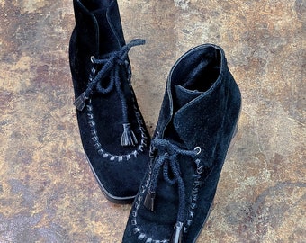 Saint Laurent Paris Suede Fringe Ankle Boots Mens Size 45  display picture 1